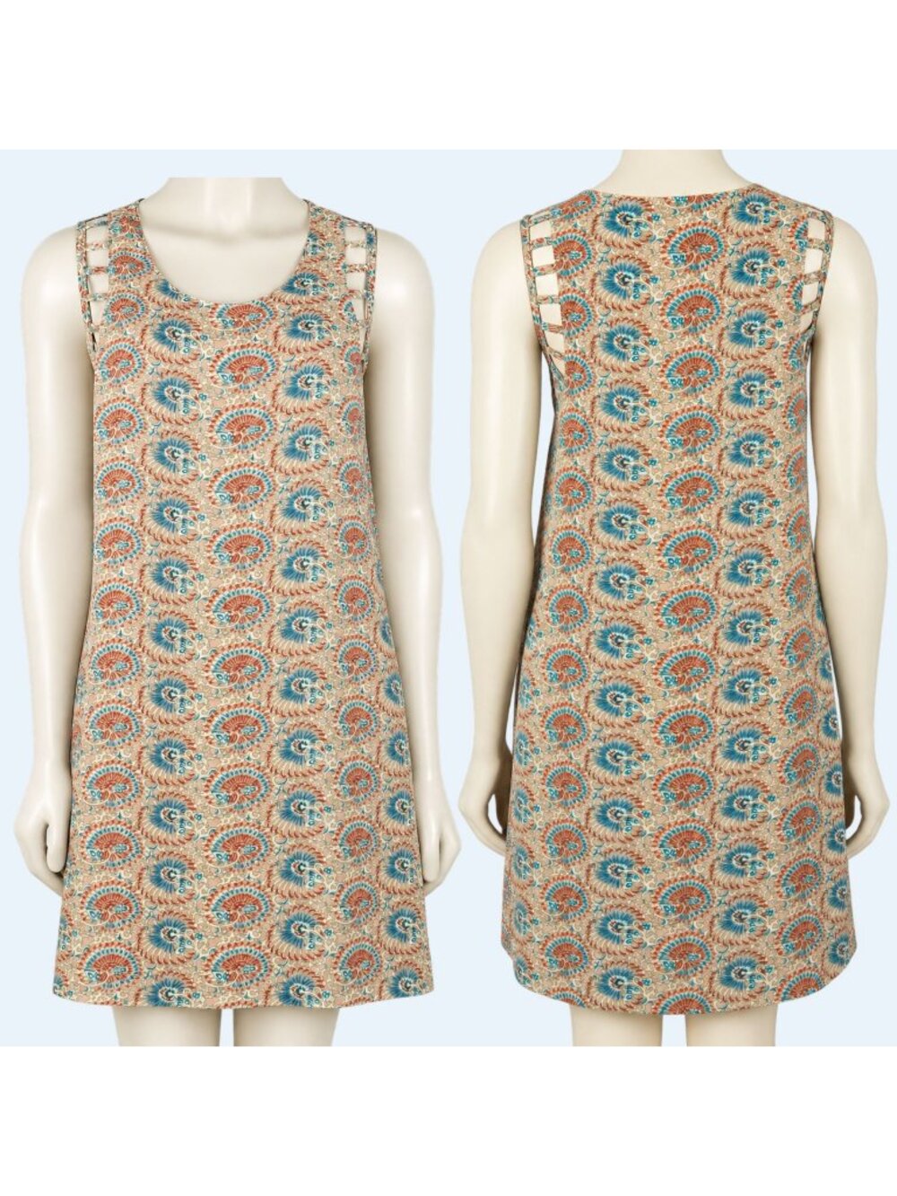 Umgee USA sleeveless Tunic polyester comfortable above knee dress size M